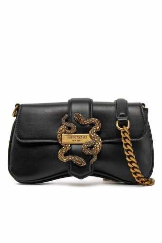 Kadın Jc İconic Yılan Logo Mini Çapraz Omuz Çanta - Siyah 