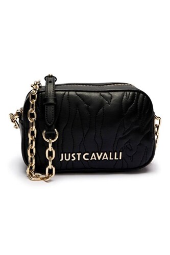 Kadın Jc Yazı Logo Desenli Çapraz Kamera Omuz Çantası - Siyah - Just Cavalli