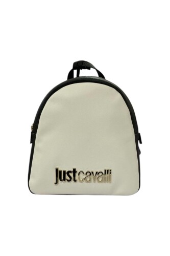 Kadın Jc Yazı Logo Sırt Çantası - Beyaz/Siyah 