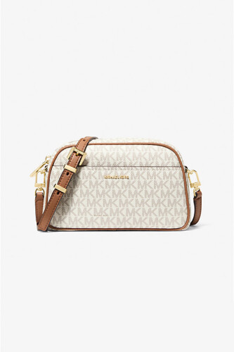 Kadın Jet Set Küçük Boy Desenli Kamera Omuz Çantası - Krem/Taba 