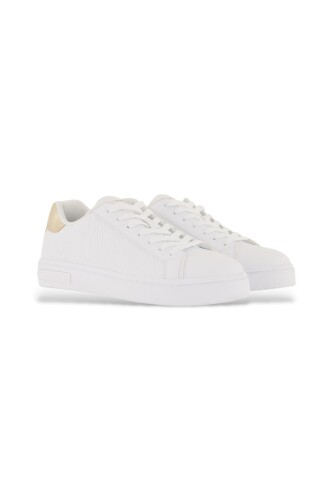 Kadın Kabartma Monogram Desenli Sneaker - Beyaz - ARMANI EXCHANGE