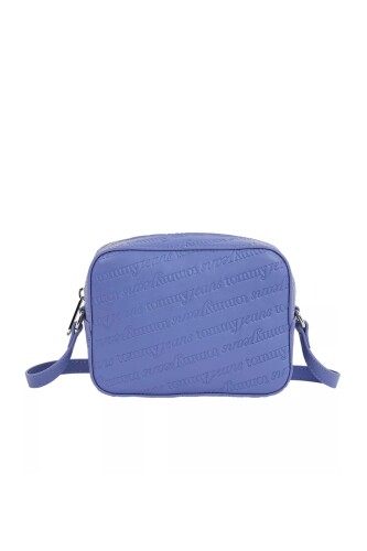 Kadın Kabartma Yazı Desenli Kamera Çantası - Lila 