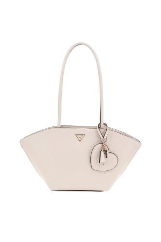 Kadın Kalp Aksesuarlı Kanat Detaylı Tote Çanta - Krem 