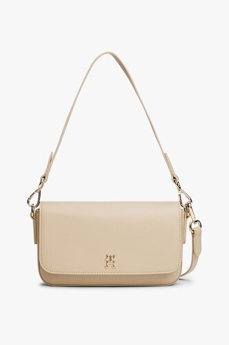 Kadın Kapaklı Çapraz Askılı Omuz Çantası - Bej 