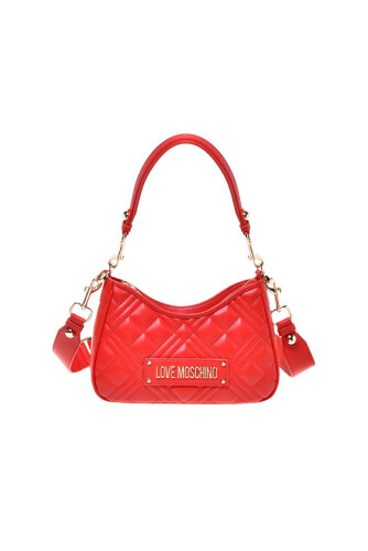 Kadın Kapitone Desenli Omuz Çantası - Kırmızı - Love Moschino