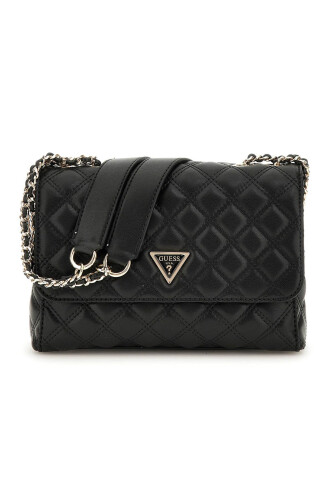 Kadın Kapitone Zincir Askılı Omuz Çantası - Siyah 