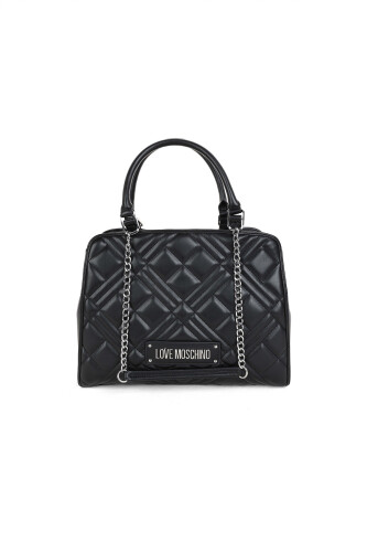 Kadın Kapitone Zincir Detaylı El ve Omuz Çantası - Siyah - Love Moschino