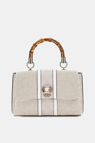 Kadın KERIMA BAMBOO4G Logolu El Ve Omuz Çantası - Beyaz - Guess