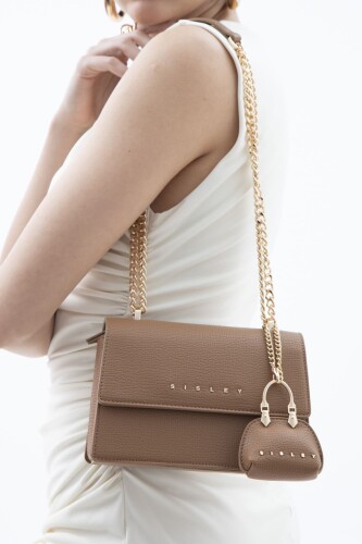 Kadın Kırınkıl Çapraz Omuz Çanta - Camel 