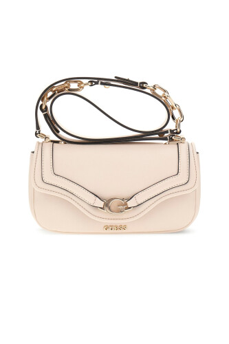 Kadın Kontrast Biyeli Baget Omuz Çantası - Kırık Beyaz 