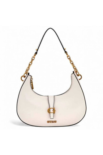 Kadın KUBA TOP Fermuarlı Omuz Çantası - Krem - Guess