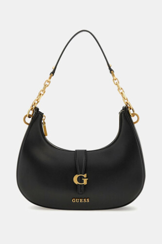 Kadın KUBA TOP Fermuarlı Omuz Çantası - Siyah - Guess