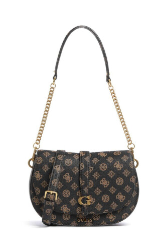 Kadın KUBA TRI CMPT FLAP Omuz Çantası - Koyu Kahve - Guess