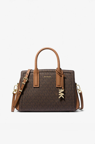 Kadın Laila Küçük İmzalı Logolu El Çantası Çanta - Kahverengi - Michael Kors
