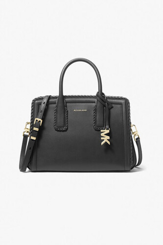 Kadın Laila Örgü Şeritli Küçük Omuz Çantası - Siyah - Michael Kors