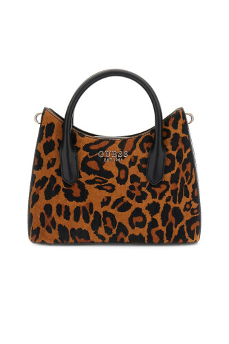 Kadın Leopar Desenli Tüy Dokulu Deri El Çantası - Mix 