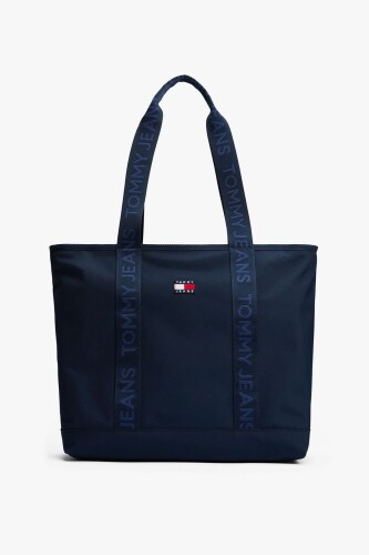 Kadın Logo Şeritli Askılı Tote Omuz Çantası - Lacivert - Tommy Hilfiger