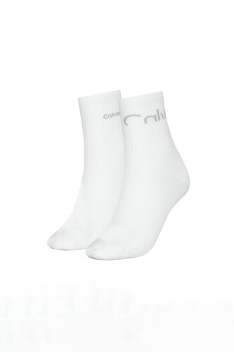 Kadın Logolu Kısa Çorap 2'li Paket - Beyaz 
