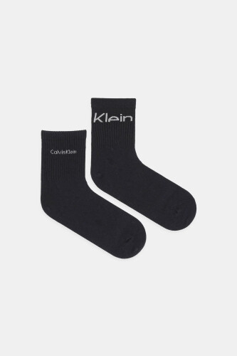 Kadın Logolu Kısa Çorap 2'li Paket - Siyah 