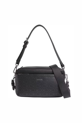 Kadın Logolu Omuz ve Çapraz Askılı Kamera Çantası - Siyah - Calvin Klein