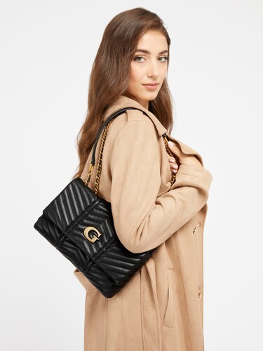 Kadın Lovide Kapitoneli Çapraz Çanta-Siyah - Guess