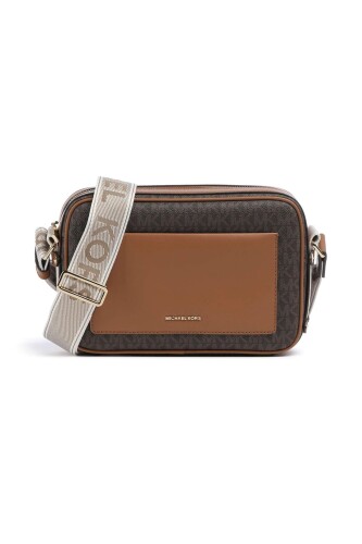 Kadın Maeve Geniş Askılı Desenli Omuz Çantası - Kahverengi 