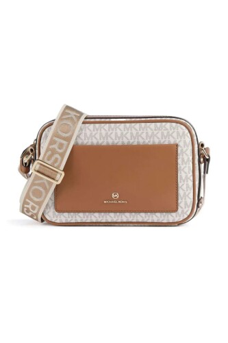 Kadın Maeve Geniş Askılı Desenli Omuz Çantası - Krem/Taba 