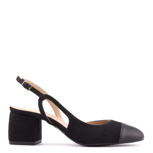 Kadın Mayer Siyah Arkası Açık Topuklu Ayakkabı-Siyah 