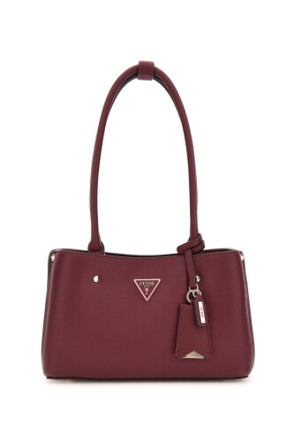 Kadın Meridian Üçgen Logolu Omuz Çantası - Bordo - Guess