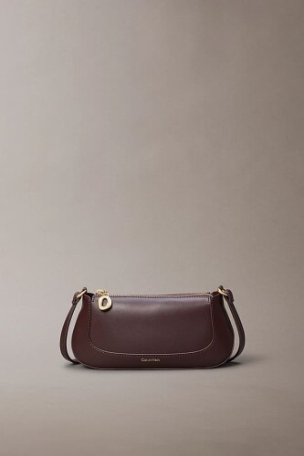 Kadın Metal Aksesuarlı Baget Çapraz Omuz Çanta - Bordo 