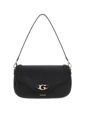 Kadın Metal Aksesuarlı Baget Omuz Çantası - Siyah - Guess
