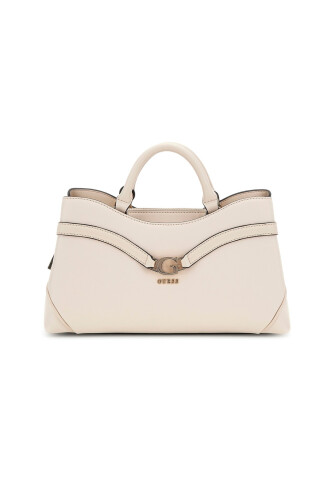 Kadın Metal Aksesuarlı Kanat Detaylı El Çantası - Kırık Beyaz 