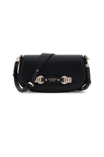 Kadın Metal Aksesuarlı Omuz Çantası - Siyah 