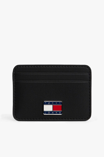 Kadın Metal Amblemli Minimalist Kartlık - Siyah - Tommy Hilfiger