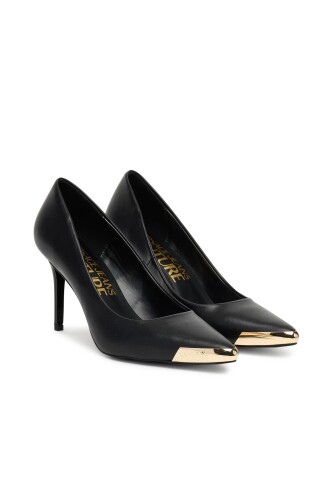 Kadın Metal Burun Detaylı İnce Topuklu Stiletto - Siyah 