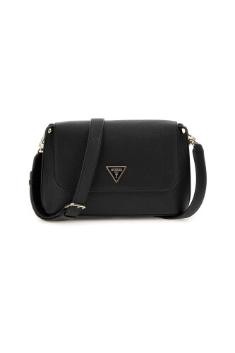 Kadın Metal Logolu Çapraz Askılı Çanta - Siyah - Guess