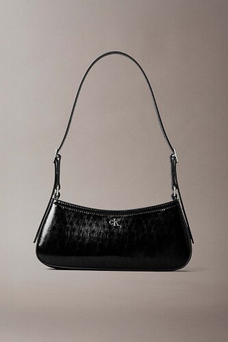 Kadın Metallic Small Omuz Çantası - Siyah - Calvin Klein