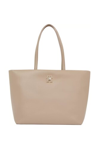 Kadın Modern Tote Omuz Çanta - Bej - Tommy Hilfiger