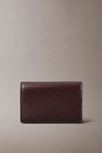 Kadın Monogram Baskılı Akordiyon Tipi Kartlık - Bordo 