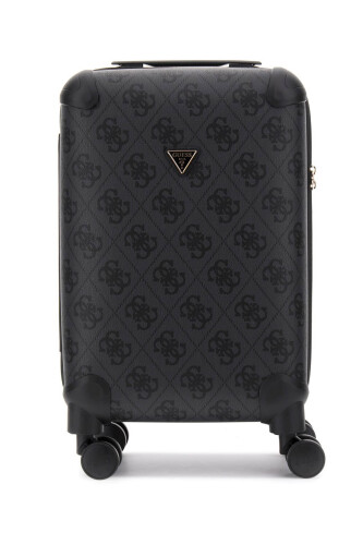 Kadın Monogram Desenli 4 Tekerlekli Kabin Boy Valiz - Antrasit 