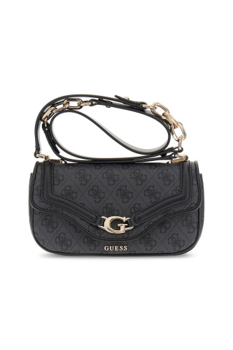 Kadın Monogram Desenli Baget Omuz Çantası - Antrasit - Guess