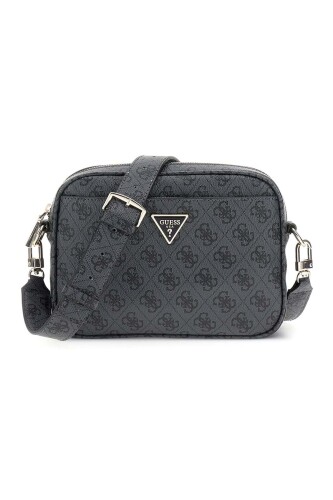 Kadın Monogram Desenli Geniş Askılı Kamera Çantası - Antrasit - Guess