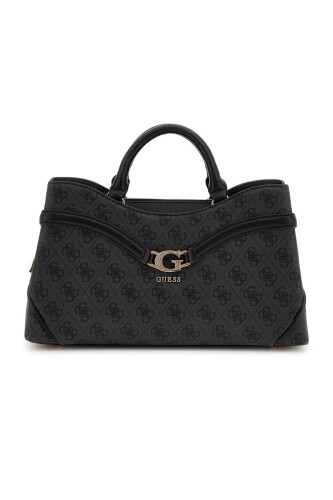 Kadın Monogram Desenli Kanat Detaylı El Çantası - Antrasit 