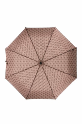 Kadın Monogram Desenli Katlanabilir Şemsiye - Kahverengi 