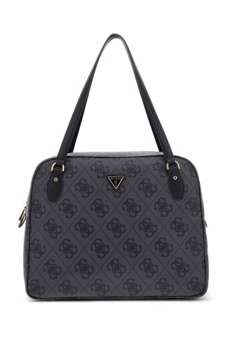 Kadın Monogram Desenli Seyahat Çantası - Antrasit - Guess