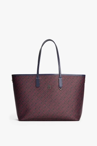 Kadın Monoplay desenli Omuz Çantası - Lacivert/Bordo 