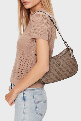 Kadın Noelle 4g Logolu Omuz Çantası - Kahverengi - Guess