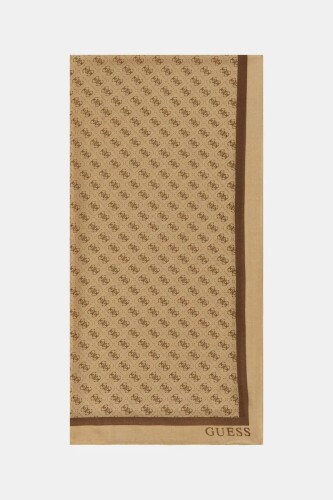 Kadın Noelle Monogram Desenli Fular - Kahverengi 