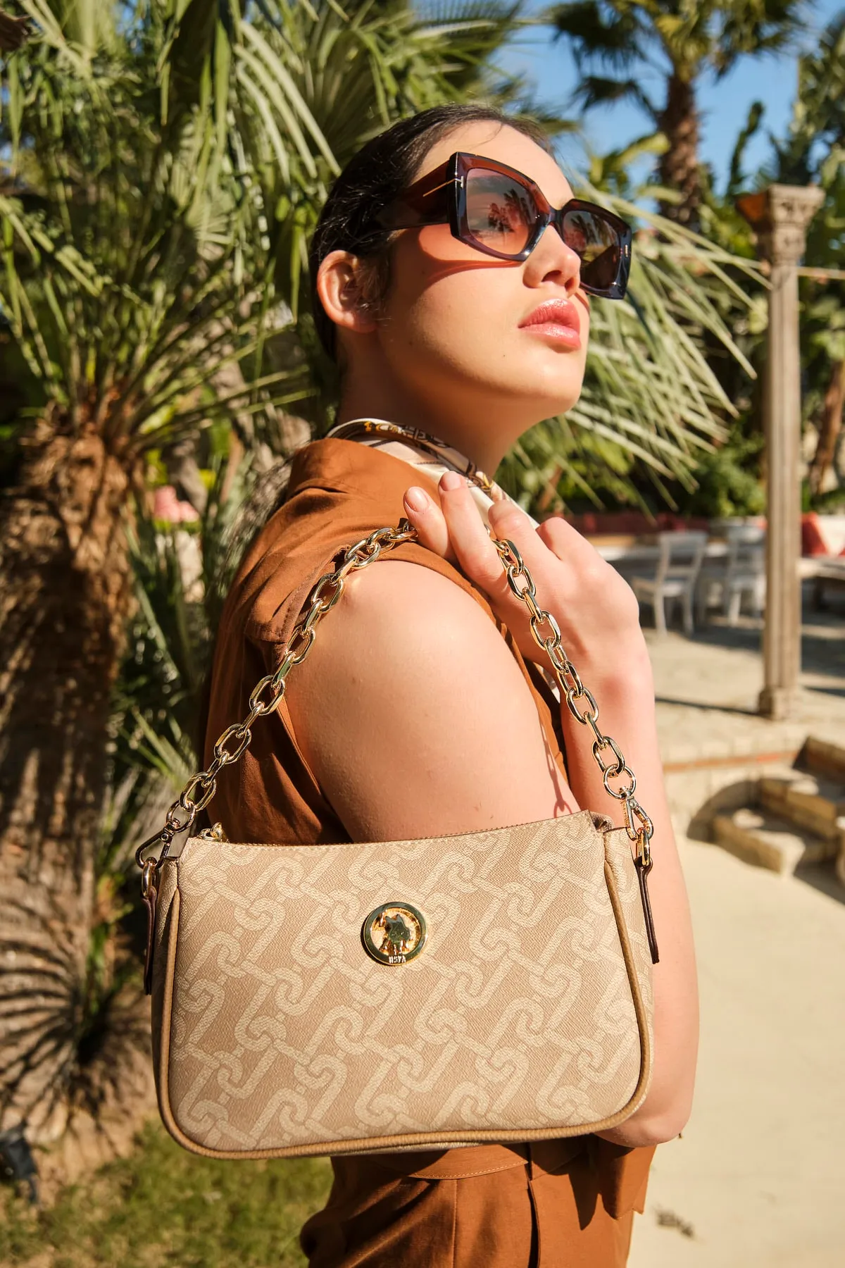 Kadın Omuz Çantası-Bej 