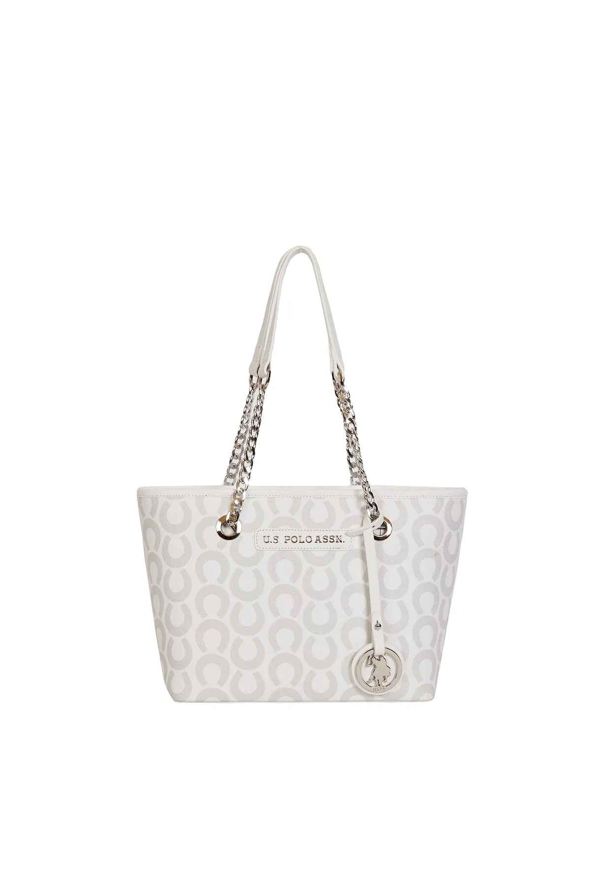 Kadın Omuz Çantası-BeyazGri-Beyaz 